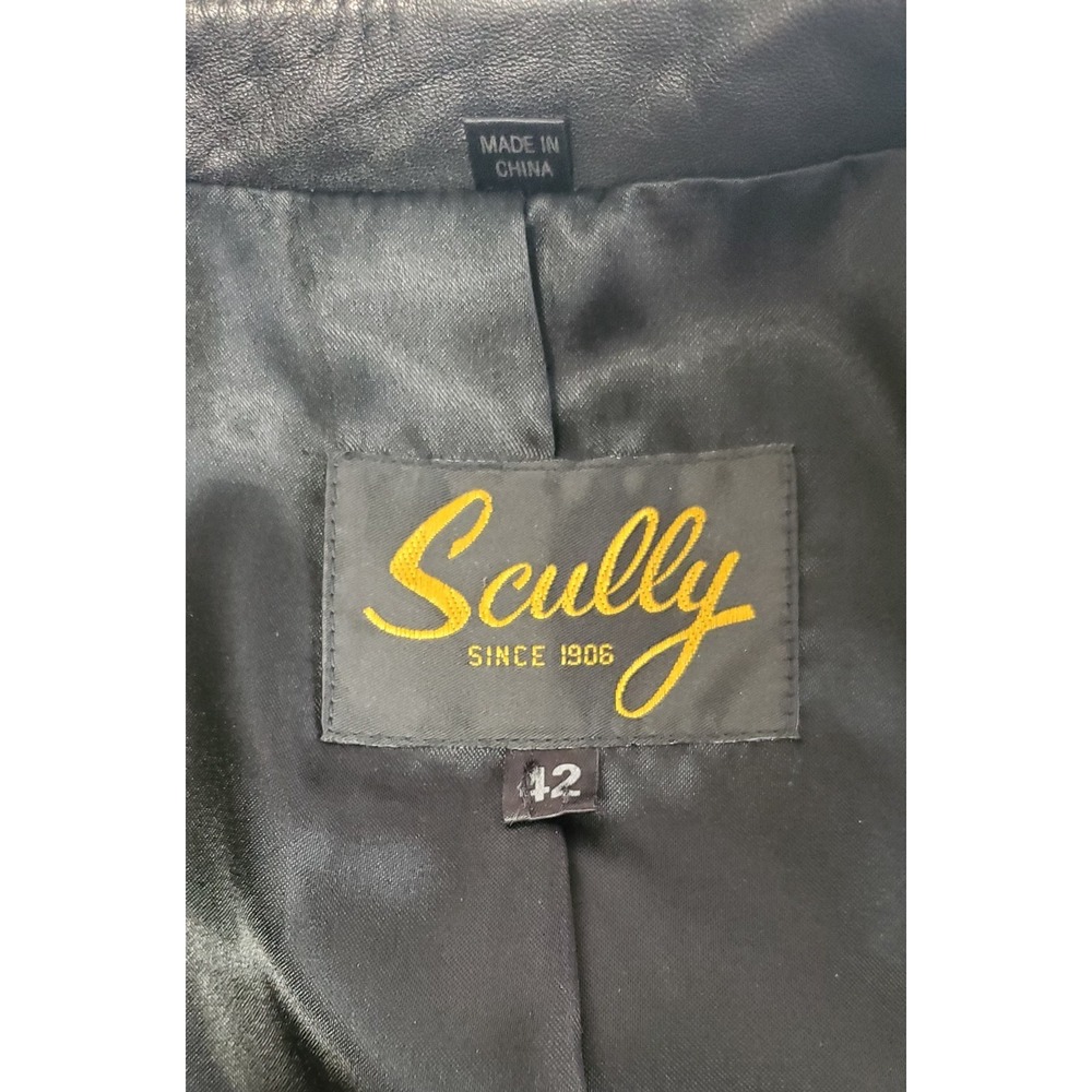 Scully Leather Black 42 Jacket Blazer Pockets Tailored Style Western Style - Picture 12 of 16